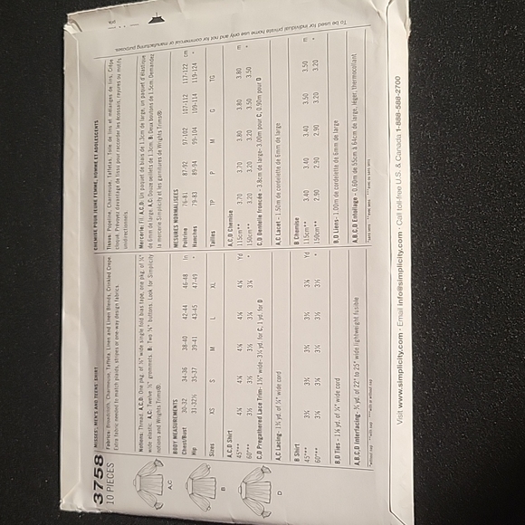 Simplicity: Sewing Pattern Uncut 3758 - Picture 2 of 3